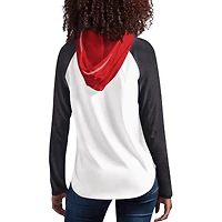Women's G-III 4Her by Carl Banks White NASCAR MVP Raglan Hooded Long Sleeve T-Shirt