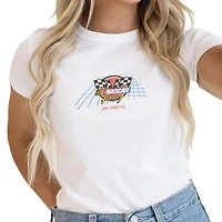 Women's Girl Tribe Co. White NASCAR 90's Baby T-Shirt