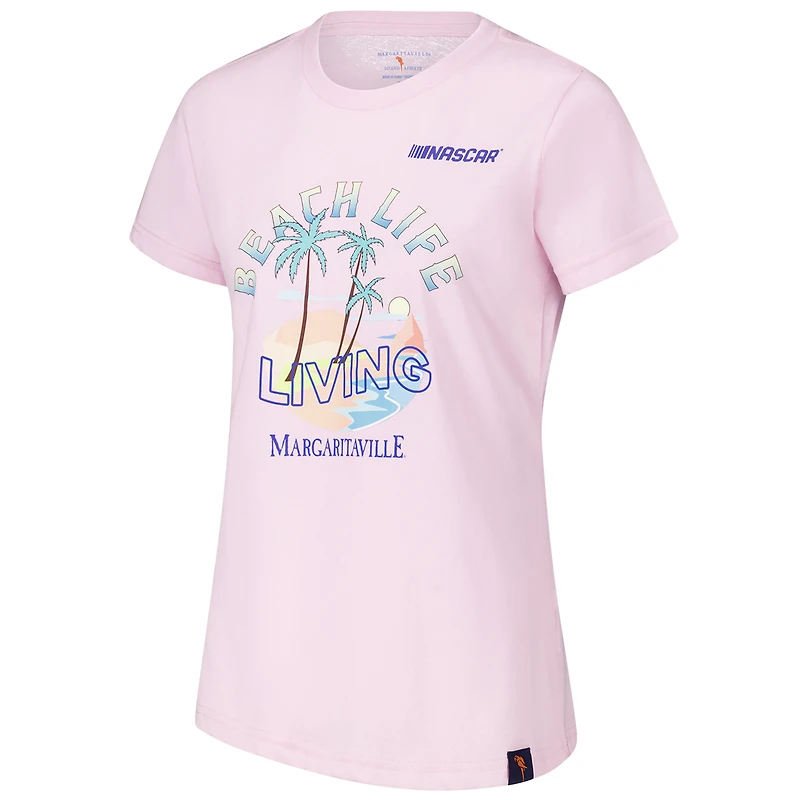 Women's Margaritaville Pink NASCAR Beach Life T-Shirt