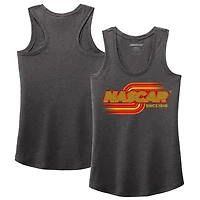 Débardeur tri-blend dos nageur NASCAR Heather Charcoal pour femme avec nom et numéro