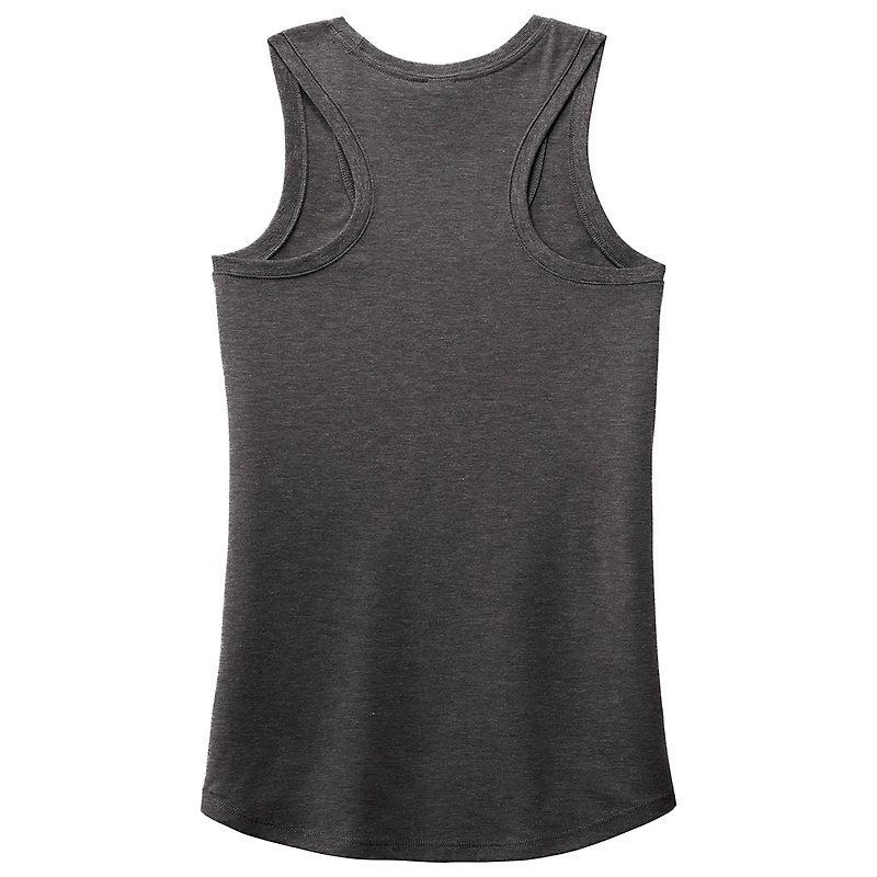 Débardeur tri-blend dos nageur NASCAR Heather Charcoal pour femme avec nom et numéro