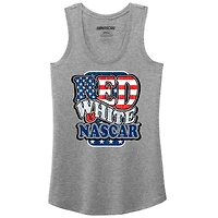 Women's NASCAR Heather Gray Patriotic Racer Back Tri-Blend Tank Top