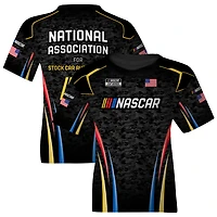 T-shirt d'uniforme NASCAR noir à damier pour jeunes