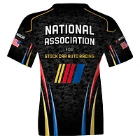 T-shirt d'uniforme NASCAR noir à damier pour jeunes