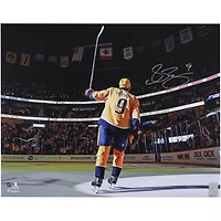 Filip Forsberg Nashville Predators Autographed 16" x 20" Gold Jersey Saluting the Crowd Photograph