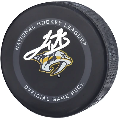Luke Kunin Nashville Predators Autographed 2021 Model Official Game Puck