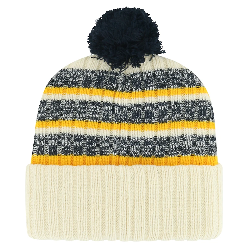 Men's '47 Cream Nashville Predators Tavern Cuffed Knit Hat with Pom