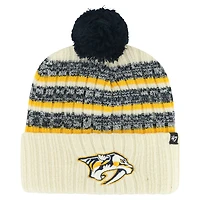 Bonnet en tricot à revers Tavern '47 Nashville Predators crème pour hommes avec pompon