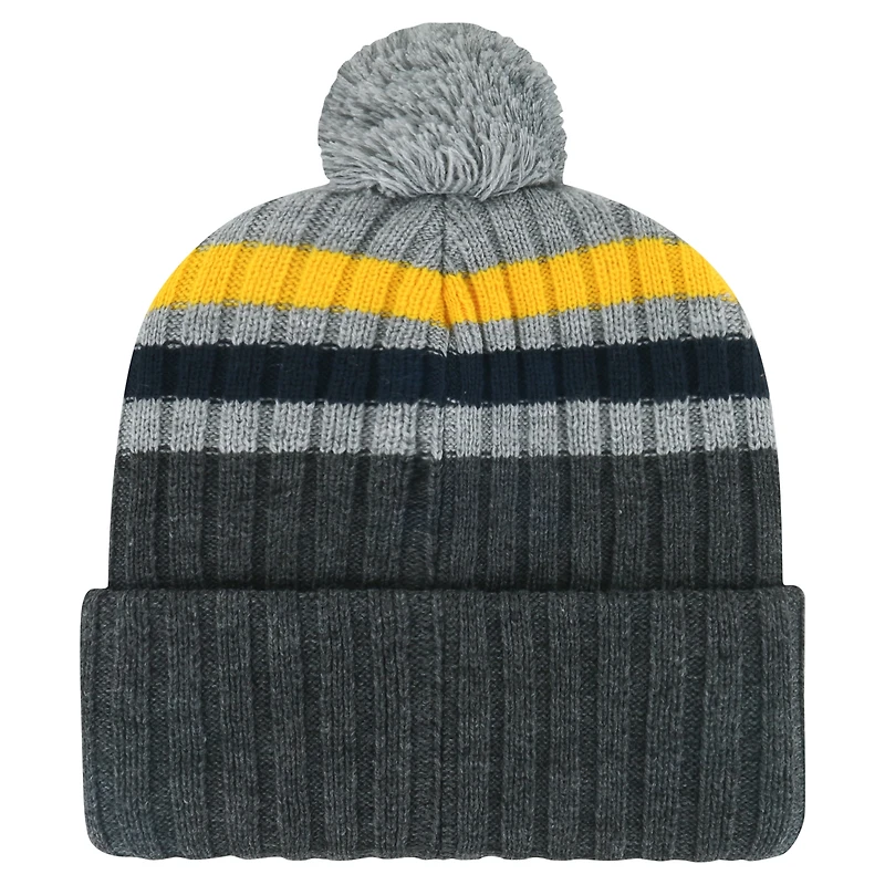 Bonnet en tricot à revers avec patch pile des Predators de Nashville '47 gris pour hommes avec pompon