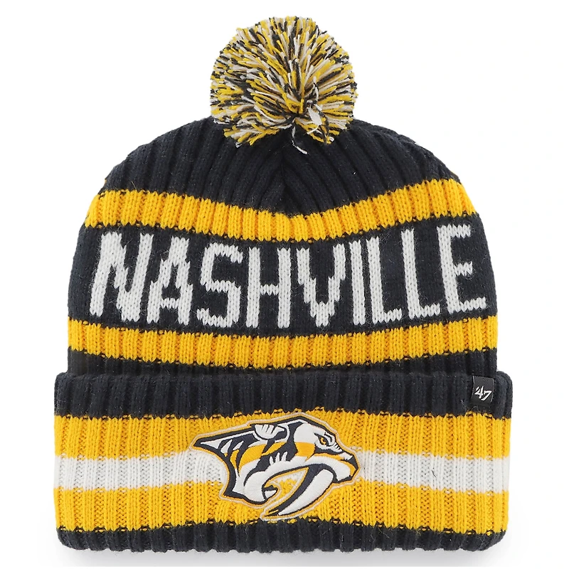 Bonnet à revers Bering pour homme, modèle 47 Navy Nashville Predators, avec pompon