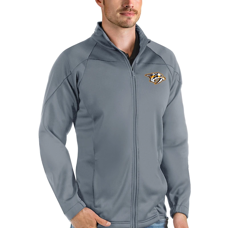 Veste de golf zippée Antigua grise Nashville Predators Links pour homme