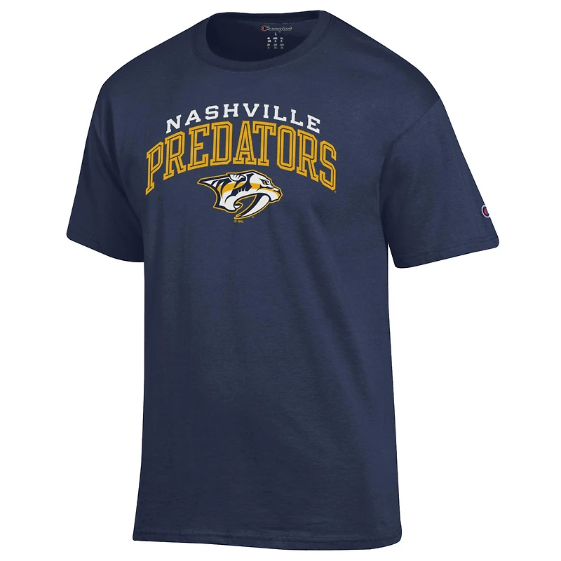 T-shirt Champion bleu marine pour homme avec logo principal des Nashville Predators