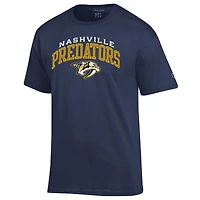 T-shirt Champion bleu marine pour homme avec logo principal des Nashville Predators