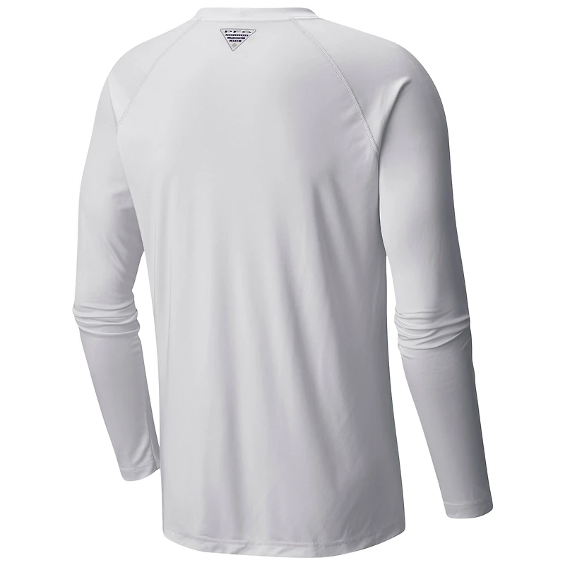 Men's  Columbia White Nashville Predators Terminal Tackle Omni-Shade Raglan Long Sleeve T-Shirt