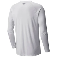 Men's  Columbia White Nashville Predators Terminal Tackle Omni-Shade Raglan Long Sleeve T-Shirt