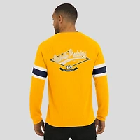 T-shirt Henley à manches longues raglan en tricot gaufré pour homme Darius Rucker Collection by Fanatics Gold des Nashville Predators