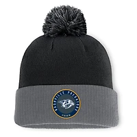 Men's Fanatics  Black Nashville Predators Aspyn Cuffed Knit Hat with Pom