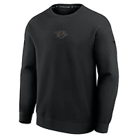 Men's Fanatics Black Nashville Predators Authentic Pro Road Tri-Blend Sweatshirt