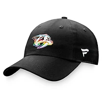 Men's Fanatics Black Nashville Predators Team Logo Pride Adjustable Hat