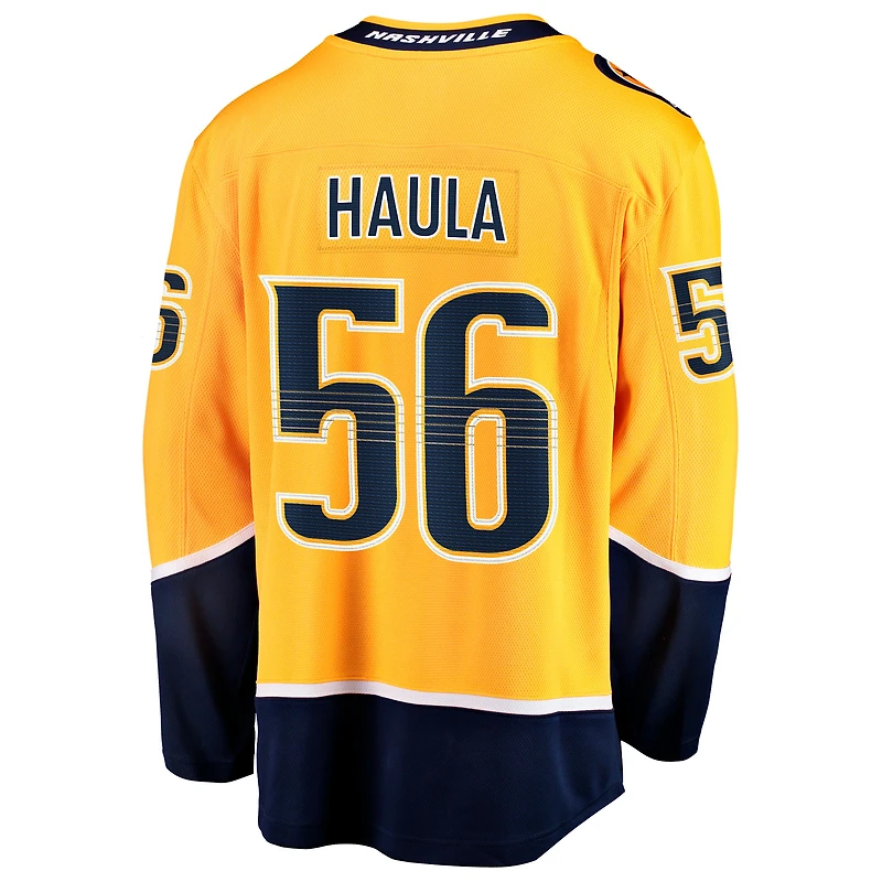 Maillot Erik Haula Gold des Nashville Predators Home Breakaway pour hommes