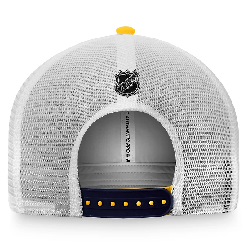 Men's Fanatics Gold/White Nashville Predators Authentic Pro Rink Trucker Snapback Hat