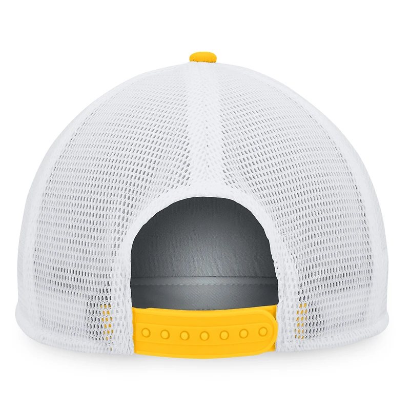 Men's Fanatics Gold/White Nashville Predators Foam Front Patch Trucker Snapback Hat
