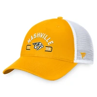 Casquette réglable Fanatics Gold/White Nashville Predators Free Kick Trucker pour hommes