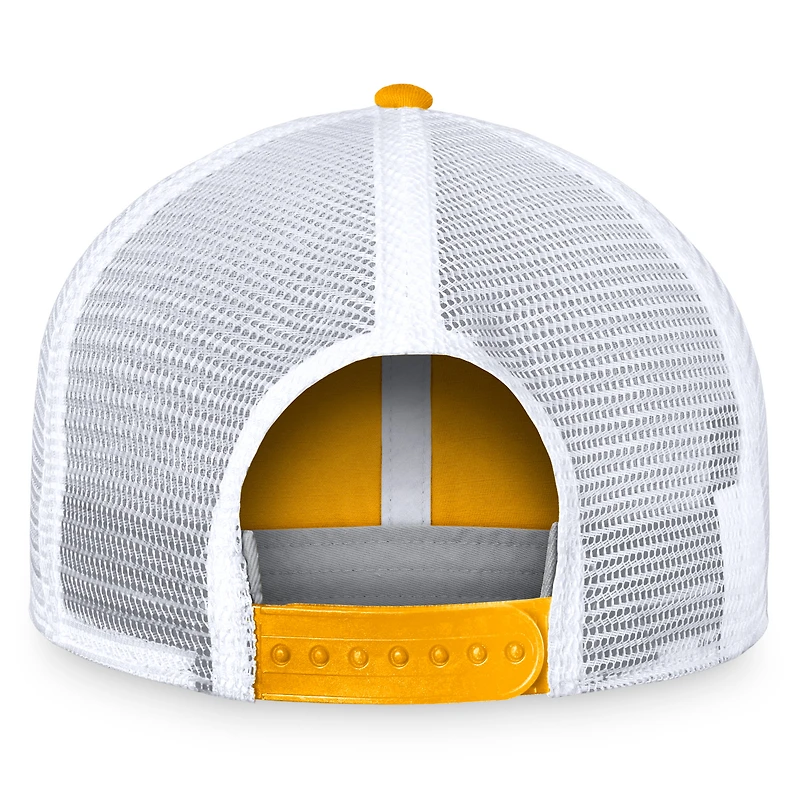 Casquette réglable Fanatics Gold/White Nashville Predators Free Kick Trucker pour hommes