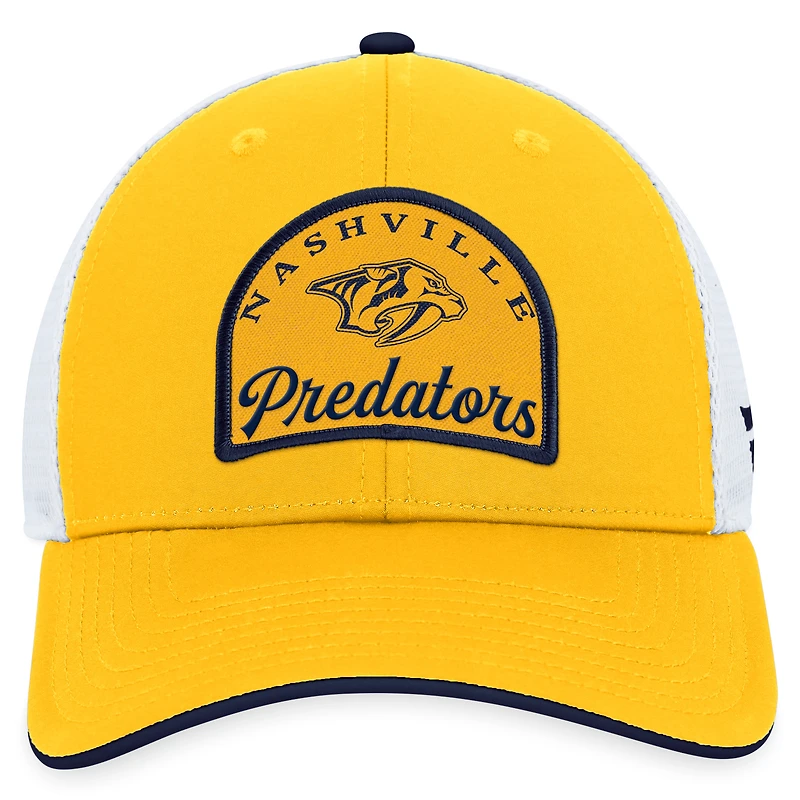 Casquette ajustable fondamentale des Predators de Nashville Fanatics pour hommes, or/blanc