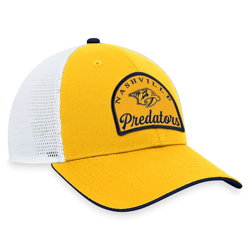 Casquette ajustable fondamentale des Predators de Nashville Fanatics pour hommes, or/blanc