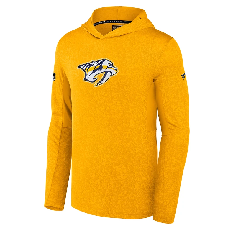 Sweat à capuche léger Authentic Pro pour hommes Fanatics Gold Nashville Predators