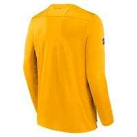 T-shirt à manches longues Authentic Pro des Predators de Nashville dorés marque Fanatics pour hommes