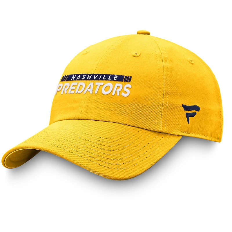 Casquette réglable pour hommes Fanatics Gold Nashville Predators Authentic Pro Rink