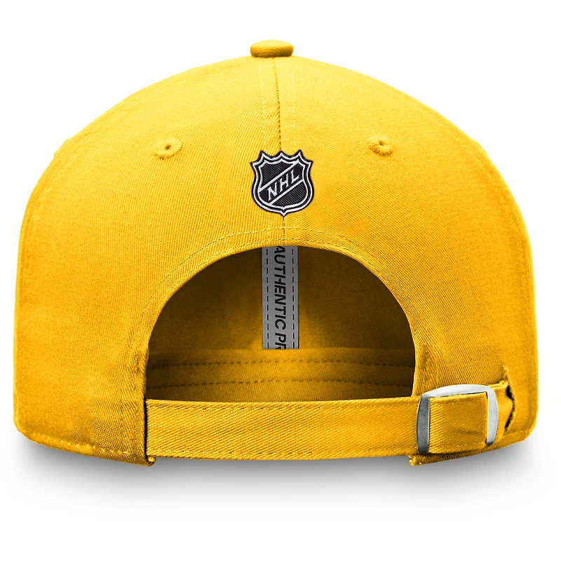 Casquette réglable pour hommes Fanatics Gold Nashville Predators Authentic Pro Rink