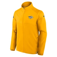 Veste polaire entièrement zippée Fanatics Gold Nashville Predators Authentic Pro Rink pour homme