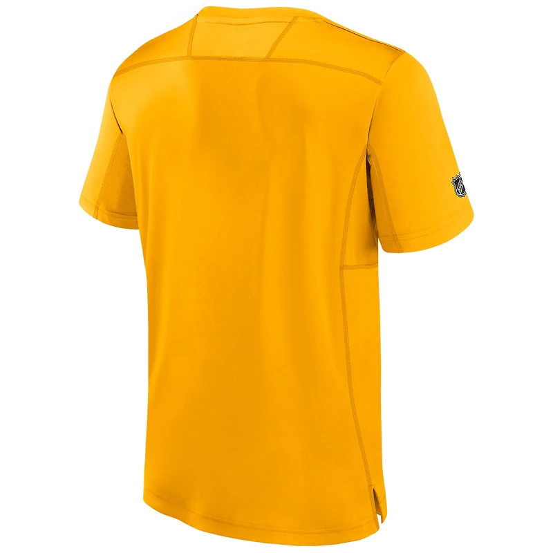 T-shirt Fanatics Gold Authentic Pro Tech pour homme des Predators de Nashville
