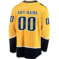 Men's Fanatics Gold Nashville Predators Breakaway - Custom Jersey