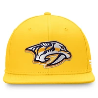 Casquette Snapback à logo principal Fanatics Gold Nashville Predators pour hommes