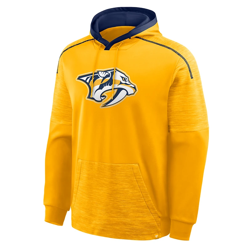 Sweat à capuche raglan Fanatics Gold Nashville Predators pour homme, modèle gardien de but/défenseur