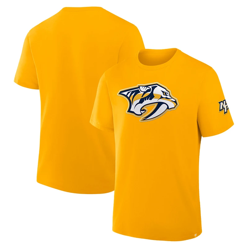 T-shirt Fanatics Gold Nashville Predators Hat Trick Legacy pour homme