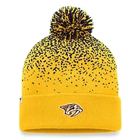 Bonnet en tricot à revers dégradé emblématique Fanatics Gold Nashville Predators pour hommes avec pompon