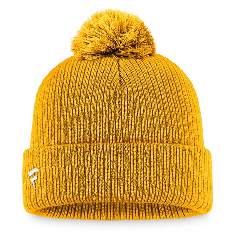 Men's Fanatics Gold Nashville Predators Primary Logo Cuffed Knit Hat with Pom