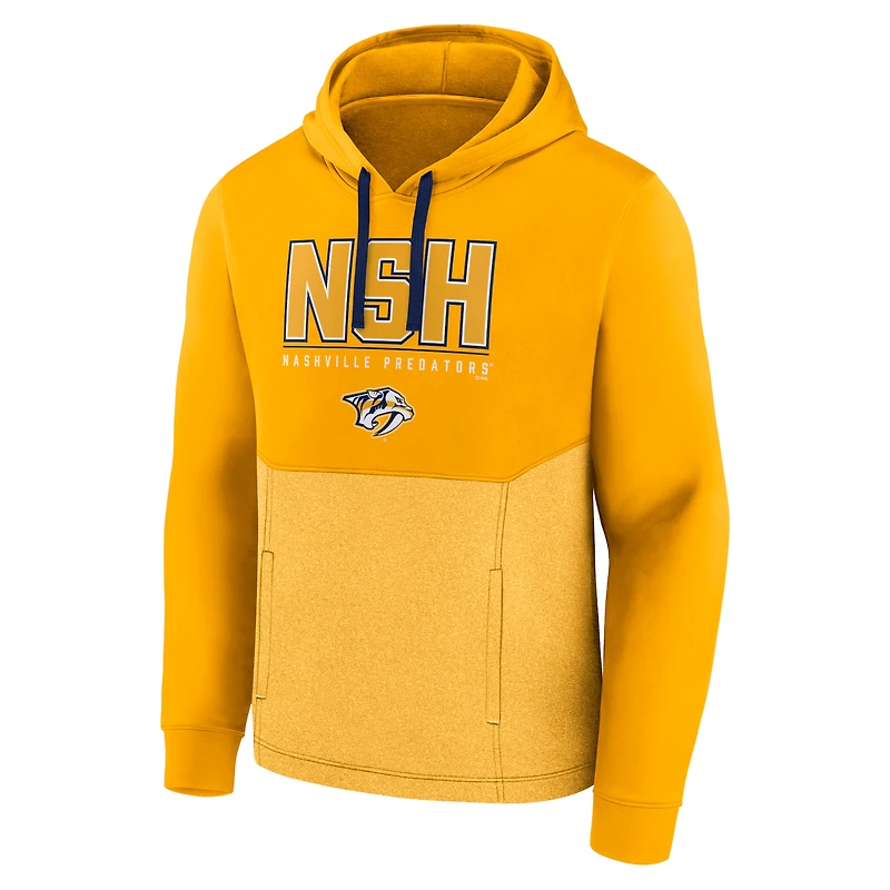 Sweat à capuche tri-mélange réussi Fanatics Gold Nashville Predators pour hommes