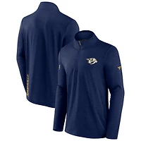 Veste à quart de zip Fanatics Heather Navy Nashville Predators Authentic Pro Rink pour hommes