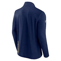 Veste à quart de zip Fanatics Heather Navy Nashville Predators Authentic Pro Rink pour hommes