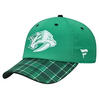Casquette ajustable authentique Pro Kelly Green Nashville Predators 2025 pour homme, modèle Fanatics, pour la Saint-Patrick
