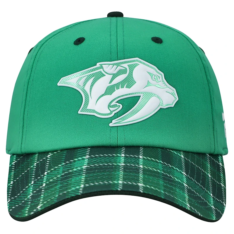 Casquette ajustable authentique Pro Kelly Green Nashville Predators 2025 pour homme, modèle Fanatics, pour la Saint-Patrick