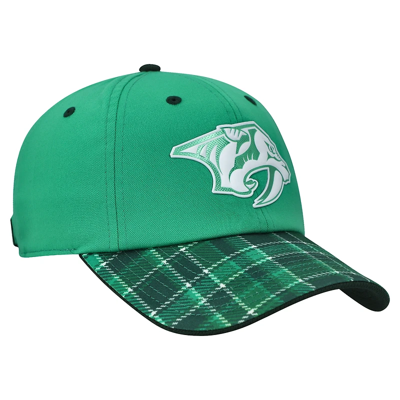 Casquette ajustable authentique Pro Kelly Green Nashville Predators 2025 pour homme, modèle Fanatics, pour la Saint-Patrick