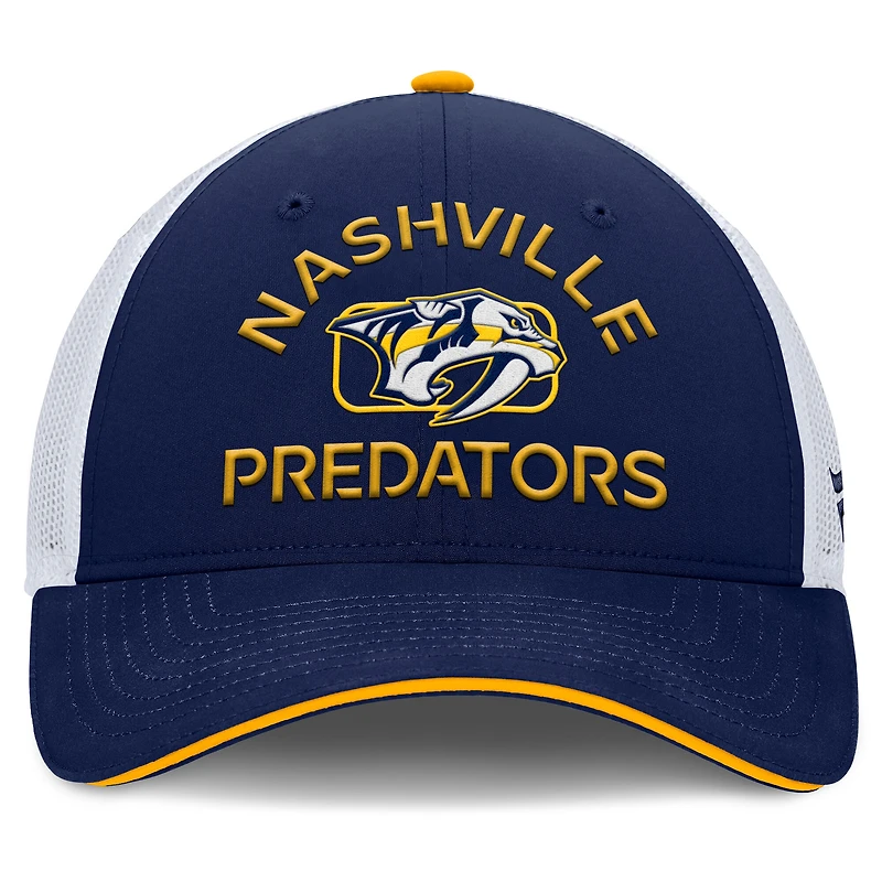 Men's Fanatics Navy/White Nashville Predators Authentic Pro Rink Trucker Hat