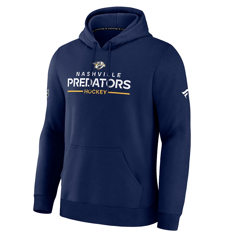 Sweat à capuche Authentic Pro Primary bleu marine pour homme des Predators de Nashville